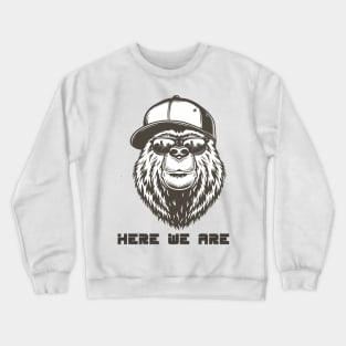 Vintage Here We Are Cool Wild Monkey Crewneck Sweatshirt